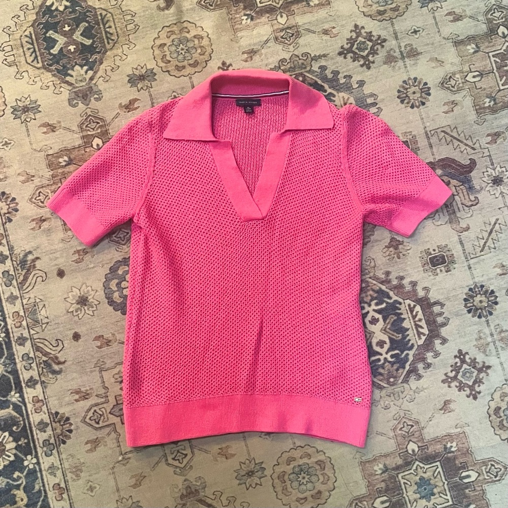 Tommy Hilfiger Bright Pink Knit Polo